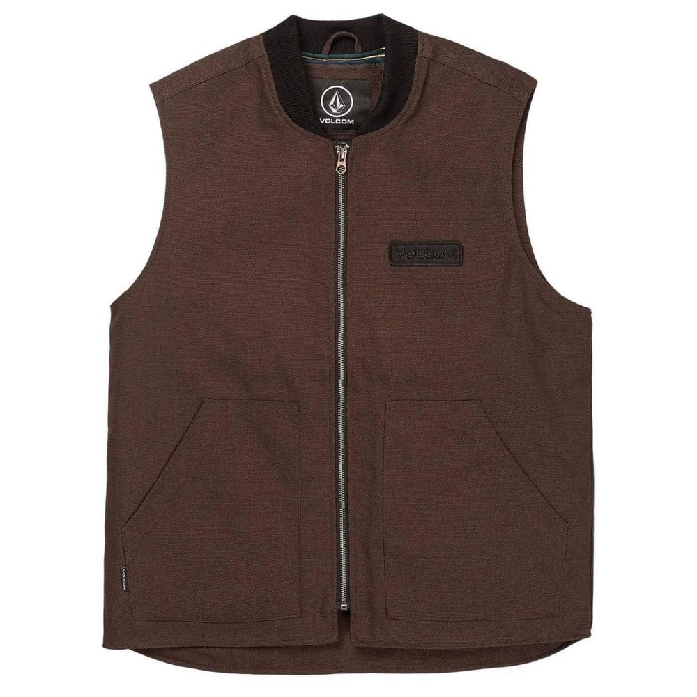 Volcom Men's Dark Brown Zip-Up Vest